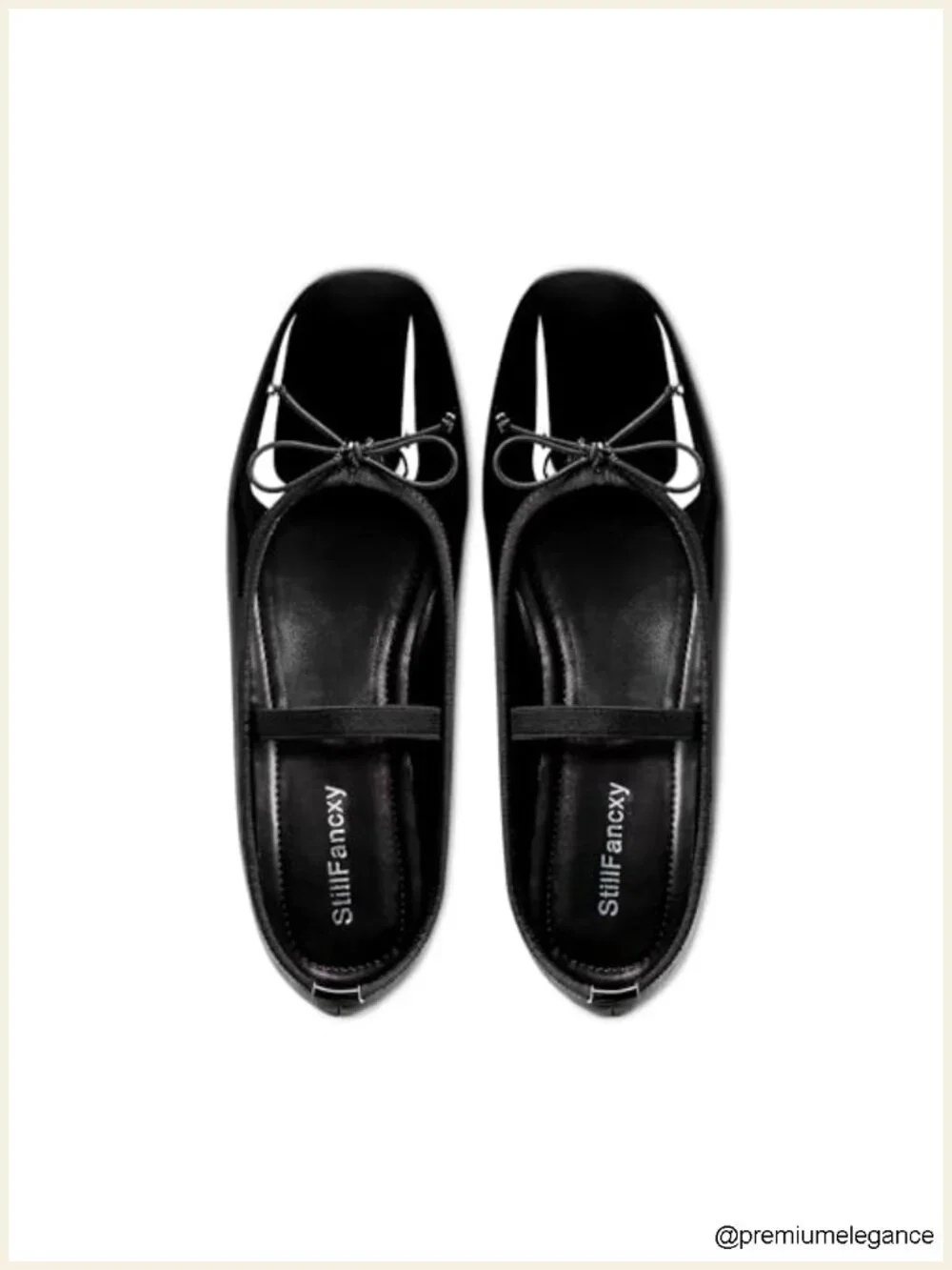 Patent Ballet Flats with Bow Square Toe Slip On Dressy Comfortable